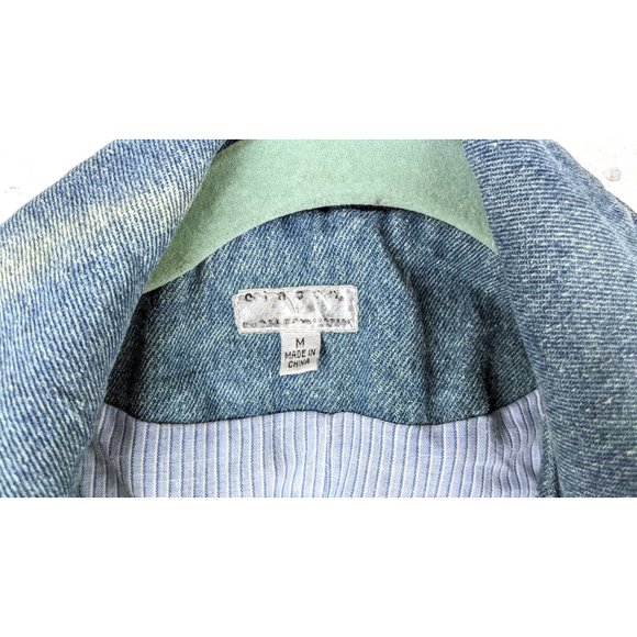 90s vintage blue jean denim lined chambray jacket - Picture 5 of 7